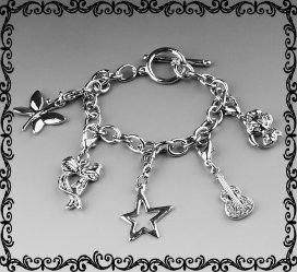 NOUVEAU bracelet breloque guitare