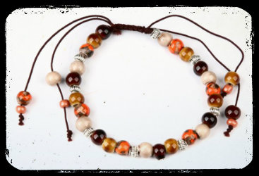 NOUVEAU Bracelet en c&eacute;ramique marron