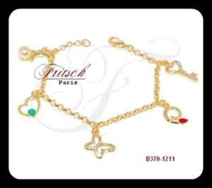 NOUVEAU  bracelet breloques plaqu&eacute; or