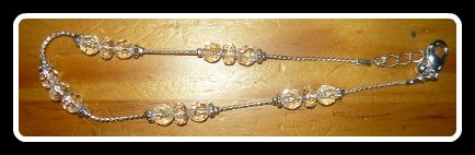 chaine de cheville perles transparente